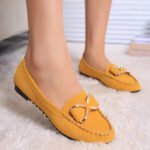 women's black work flat shoes