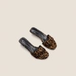 French simple leopard print flip flops