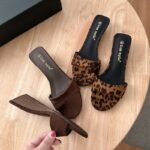 French simple leopard print flip flops - Image 7