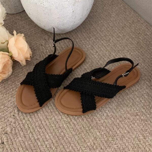 style student cross strap Roman shoes flat shoes for women