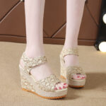 High Heel Velcro Lace Women's Shoes - Image 2