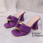 fashionable temperament elegant purple flip flops Heels - Image 9