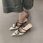 Chanel style high heels French style half slippers fairy shoes - Image 2