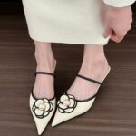 Chanel style high heels French style half slippers fairy shoes - Image 7