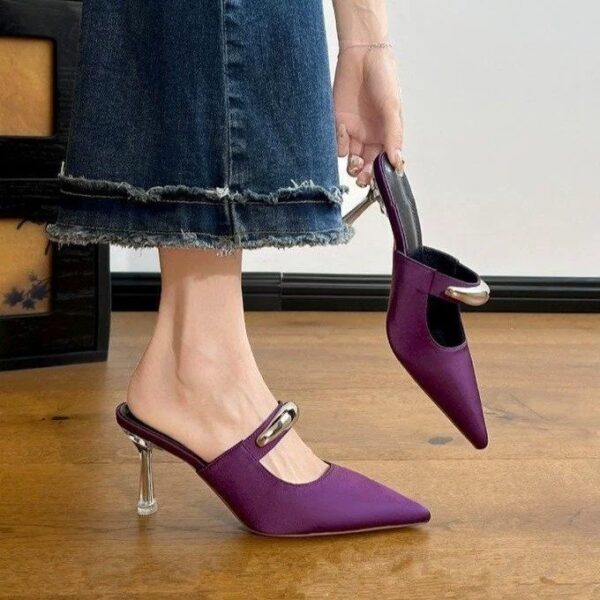 new pointed mules all-match high heels