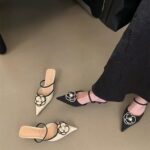 Chanel style high heels French style half slippers fairy shoes - Image 3