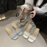 fairy style transparent flower one-strap high heels - Image 5