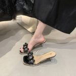 fairy style transparent flower one-strap high heels - Image 4