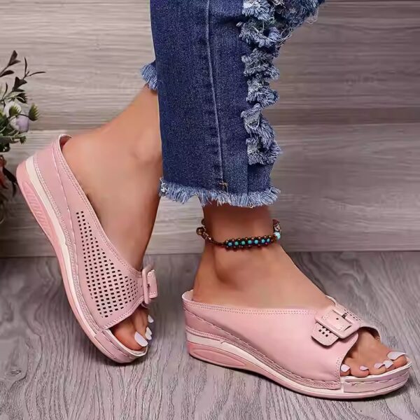 thick bottom wedge heel ladies casual fashion women's shoes manufacturers spot