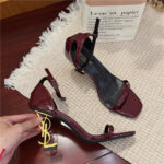 Cross-border foreign trade temperament one-strap black square head stiletto high-heeled sandals for women - Image 9