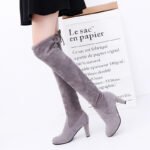 European and American over-the-knee boots high heels women's boots large size foreign trade boots - Image 3