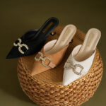 Chanel Style High Heels All-Match Women's Shoes Women's Half Slippers - Image 5