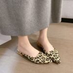 New style high-heeled slippers for spring and summer, thick-heeled, pointed-toe, half-slipper sandals for women
