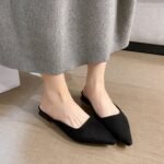 New style high-heeled slippers for spring and summer, thick-heeled, pointed-toe, half-slipper sandals for women - Image 4