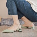 Simple Pointed Toe Square Heel Sandals Women's High Heel Strap Fashion Women's Shoes - Image 15