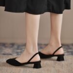 Simple Pointed Toe Square Heel Sandals Women's High Heel Strap Fashion Women's Shoes - Image 9