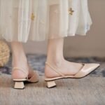 Simple Pointed Toe Square Heel Sandals Women's High Heel Strap Fashion Women's Shoes - Image 5