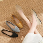 Women's summer solid color pointed flat shoes casual breathable ladies hollow cloth shoes French style no tired shoes - Image 7