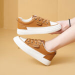 summer solid color heightened thin bottom shoes versatile leather surface wear-resistant versatile - Image 4