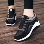 thick-soled height-increasing single shoes, shallow-mouth flying shoes, breathable mesh shoes - Image 2