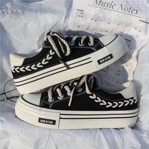 spring breathable student shoes height-increasing platform casual canvas shoes women's