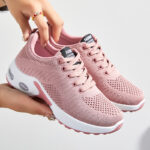 fly woven breathable mesh shoes, thick soles, cushioning air cushion shoes
