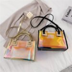 jelly laser bag pvc handbag stylish women's bag shoulder messenger bag transparent bag - Image 2