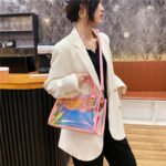 jelly laser bag pvc handbag stylish women's bag shoulder messenger bag transparent bag - Image 7