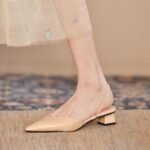 Simple Pointed Toe Square Heel Sandals Women's High Heel Strap Fashion Women's Shoes - Image 7