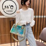 jelly laser bag pvc handbag stylish women's bag shoulder messenger bag transparent bag - Image 4