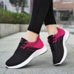 Women's new breathable sports shoes, lightweight and comfortable single shoes, fly woven shallow shoe