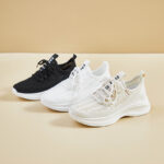 Fashion Single Shoes, Flyknit Mesh Shoes, Breathable Soft Sole Running Shoes, Export Sports Shoes - Image 4