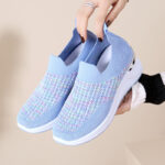 Breathable Flyknit Mesh Shoes, Soft Sole Casual Sports Shoes,