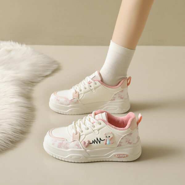 White Sneakers for Women, Thick Sole, Height Increasing, Sporty Sneakers,