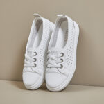 New Style White Sneakers for Women, Hollowed-out Breathable Student Sneakers,   Trendy Street Style