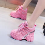 Women's Spring/Autumn New Casual Mesh Chunky Shoes with Hidden Height,