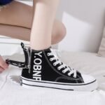 New high-top canvas shoes for women, ulzzang style, versatile white sneakers - Image 2
