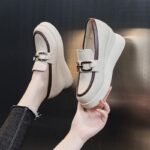 New Autumn Casual Slip-on Pants, Petite Women's Height Increasing White Shoes - Image 7