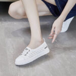 New Style White Sneakers for Women, Hollowed-out Breathable Student Sneakers,   Trendy Street Style - Image 2