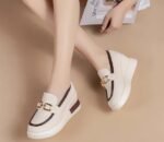 New Autumn Casual Slip-on Pants, Petite Women's Height Increasing White Shoes - Image 3