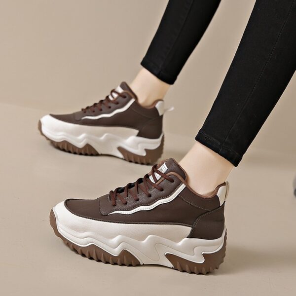 Women's High-Top Shoes, Korean Style, Versatile Thick-Soled Height-Increasing Sports Shoes