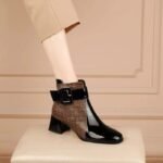 autumn new style, fleece-lined fashion boots, chunky heel short boots - Image 2
