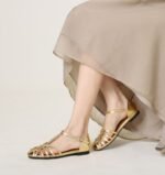 Woven Hollow Flat Toe-Cap Sandals for Women, Summer Outerwear,