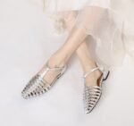 Women's Summer Outer Wear Flats-Bottomed Toe Hollow Woven Pig Cage Shoes for Women - Image 10