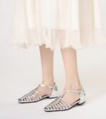 Women's Summer Outer Wear Flats-Bottomed Toe Hollow Woven Pig Cage Shoes for Women - Image 9