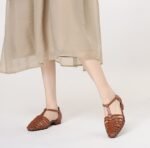 Women's Summer Outer Wear Flats-Bottomed Toe Hollow Woven Pig Cage Shoes for Women - Image 6