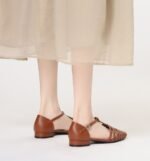 Women's Summer Outer Wear Flats-Bottomed Toe Hollow Woven Pig Cage Shoes for Women - Image 5