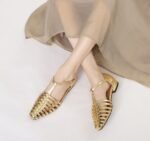 Women's Summer Outer Wear Flats-Bottomed Toe Hollow Woven Pig Cage Shoes for Women - Image 4