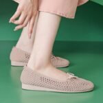 New 2025 Bowknot Hollow Low Heel Shoes Lightweight, Soft and Plaid Large Size Women's Shoes - Image 6