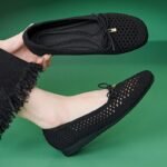 New 2025 Bowknot Hollow Low Heel Shoes Lightweight, Soft and Plaid Large Size Women's Shoes - Image 5
